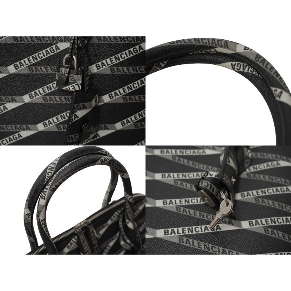 BALENCIAGA Ville handbag top handle strap logo black gray - Picture 5 of 9